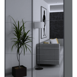 Sliding wardrobe Doros G-Caiser Anthracite 2 Mirrors / 3 parts 160x60x240 (42005409)